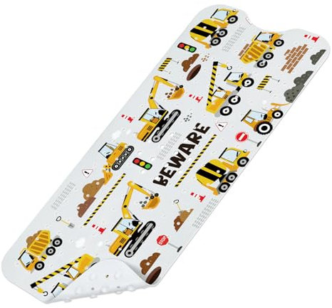 SHUCHING Badewannenmatte rutschfest Kinder, 100 X 40 cm Badematte rutschfest Kinder, Antirutschmatte Badewanne Baby 100% BPA Frei, Maschinenwaschbar, Fahrzeuge