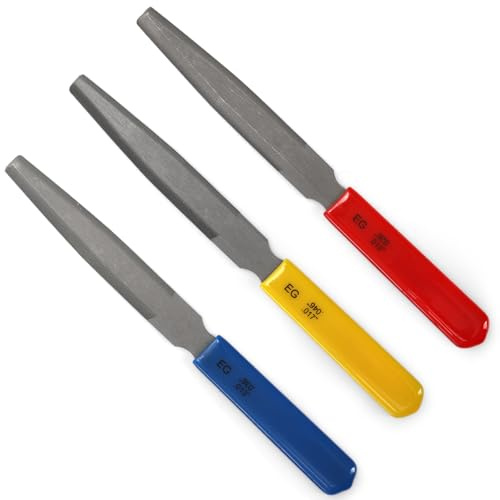 Tosnail 3-Pack Tapered Guitar Nut Files, Double Edge Nut Slotting File Set, Fret Crowning File, Repair Tools For Electric Guitar