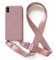 Leather Armor Handykette Hülle für iPhone XS Max mit Band Halsband Lanyard (abnehmbar) Handyhülle, Verstellbarer Lanyard.Magnetisch Stoßfest Silikonhülle Wireless Charging kompatibel .-Rosa