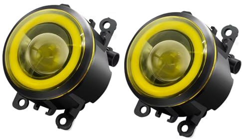 LDKH 2 x Angel Eye Nebelscheinwerfer für Smart Fortwo (W453) 2014 2015 2016 2017 2018 2019 30W H11 Auto Front LED Nebelscheinwerfer Tagfahrlicht,Yellow