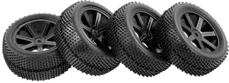 4 Stück Vorder- und Hinterreifen mit Felge für 1/10 HSP HPI Tamiya Carson Redcat ZD Racing Buggy Off-Road Car