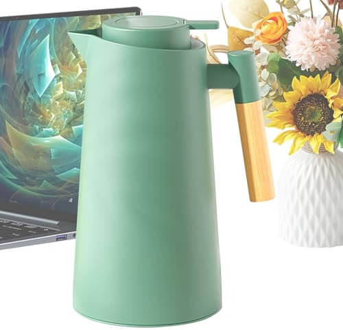 Stainless Steel Large - Thermal Coffee Carafe Jug | 1000ml Glass Lined Coffee Pitcher | Water Pitcher, Tea Jug, Beverage Dispenser For Travel, Camping, Restaurant, Home And Offices Use