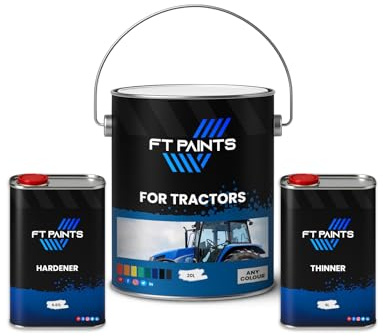 FabioT. FT Paints 32.67L Kit ACRY High-Gloss 2K Paint with Hardener E9006 (Fast Drying) For Tractors -RAL 9011-Graphite Black