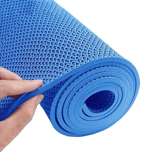 Strapazierfähige, rutschfeste PVC-Drainagematte für den gewerblichen Gebrauch, Netz-Fußmatte für Garage und Restaurant, Außenbereich, Nassbereich, Blau, 160 x 100 cm