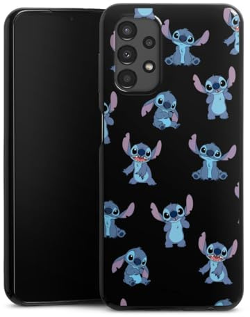 DeinDesign Slim Case extra dünn kompatibel mit Samsung Galaxy A13 4G Silikon Handyhülle schwarz Hülle Lilo & Stitch Offizielles Lizenzprodukt Disney