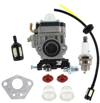 Generico Carburador Motosierra jardín Carburador cortacésped, Filtro de línea de Combustible, Primer Bulbo, Chispa para Kit de Enchufe, carburador para Kawasaki KBL23A