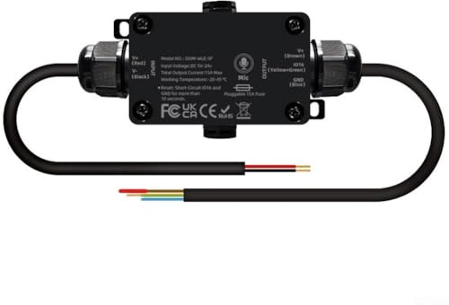 LED Controller für ESP32 mit Mikrofon, IP65 Wasserdicht für WS2811/WS2812B Adressierbare LED Streifen, RGB/RGBW Kompatibel, DIY Pool & Außenbeleuchtung