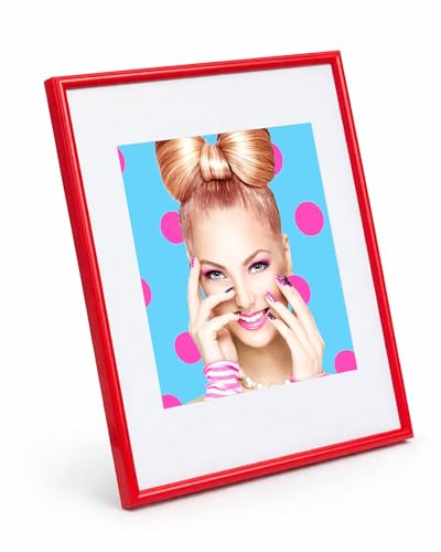 Bilderrahmen Kunststoff Lifestyle Foto Rahmen Collage Wanddeko Poster Photo Style: Farbe: Rot | Format: 40x50