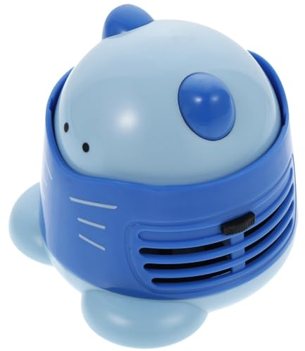 ELEOUTI Mini Aspirateur de Table pour Poussière et Perçage en Plastique Bleu Aspirateur sans Fil Accessoire Pratique pour Bureau et Maison pour Nettoyage Quotidien