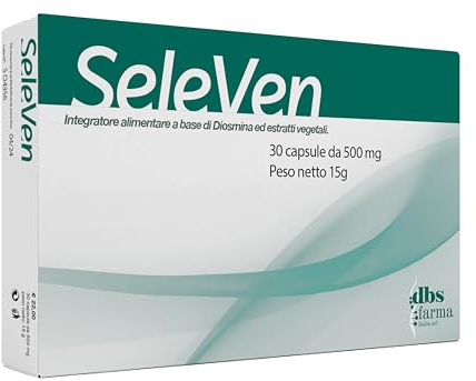 Seleven | Integratore Gambe Gonfie e Pesanti | Circolazione e Microcircolo | Diosmina, Rusco, Meliloto, Ippocastano e Vite Rossa | Made in Italy