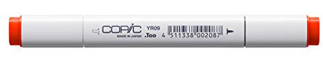 COPIC Classic Marker Typ YR - 09, Chinese Orange, professioneller Layoutmarker, mit einer breiten und einer feinen Spitze