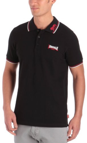 Lonsdale Herren Leeuw T Shirt, Black / Dark Red White, XL EU