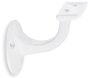 Handlaufhalter weiß gerade Auflage mit Schraubloch (glänzend)