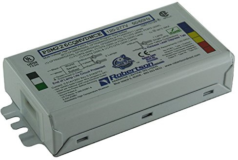 Robertson PSM226CQMVDWCE CFL Ballast (3P20145) – 1 or 2 Lamp 26W Compact Fluorescent Electronic Ballast, 120–277V, Programmed Start for CFQ26W/G24q lamps. Supports CFL lamps from 22W to 42W (Qty 1 ea)