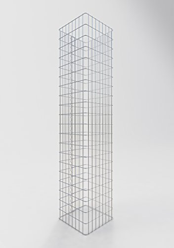 GABIONA - Colonne de gabion de 200 cm de haut - Panier gabion rectangulaire 42 x 42 cm - maille 5 x 10 cm - Galvanisé galvanisé