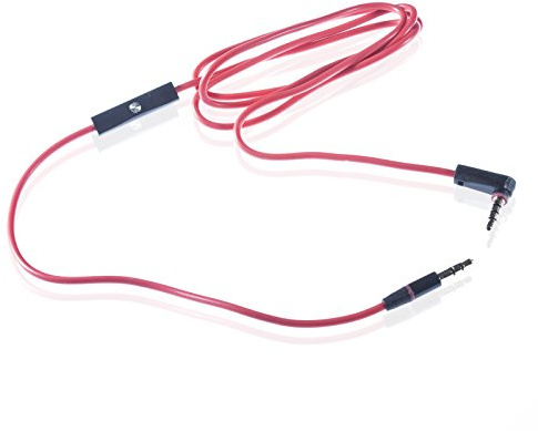 POPPSTAR Audiokabel 1,2m rot 3.5mm Klinkenstecker für MP3-Player, mit integriertem Mikrofon und Multifunktionstaste