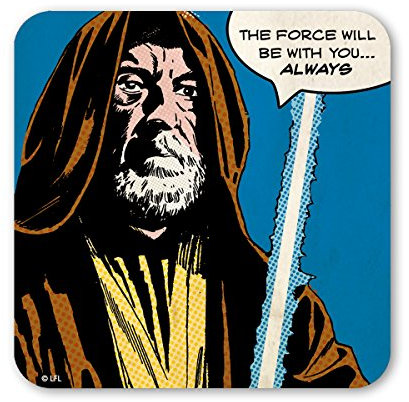 Logoshirt Star Wars Untersetzer - Comics - Krieg der Sterne - Obi-Wan Kenobi - The Force Will be - farbig - Lizenziertes Originaldesign