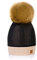 MFAZ Morefaz Ltd Wurm Winter Strickmütze Mütze Damen Kristalle Kiesel mit Große Bommel Pompon Fashion SKI (Black Gold)