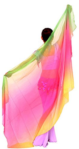 Doubleer Gradient Veil Schal Gesicht Schal Wrap Schal Frauen Bauchtanz Kostüm