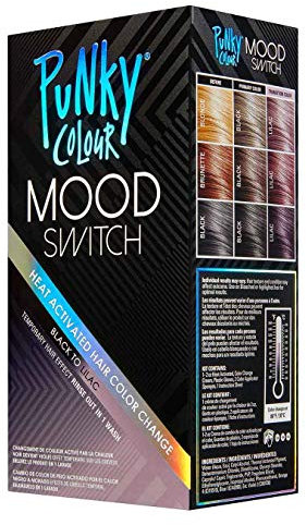 Punky Farbe Stimmung Schalter Hitze aktivierter Haarfarbe ändern, temporärer Haar-Effekt Schwarz Lila