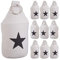 Relaxdays 10er Set Türstopper Stern, Türpuffer Stoff, Türsack Boden, extra hoch, mit Griff, dekorativ, HxD: 23 x 11 cm, grau