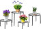 FullBerg 4 Stück Blumenständer aus Metall, schwarz, Wohnzimmer, FullBerg Blumenhocker, Garten für drinnen und draußen, Blumenregal, Balkon, Pflanzenregal, dekorative Pflanzentreppe, Innen- und Außende