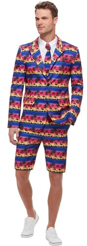 Smiffys Disfraz de flamenco vespertino, Azul, con chaqueta, cortos y corbata Halloween