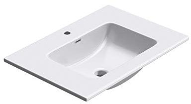 doporro Waschbecken Einbauwaschbecken mineralguss 70x48x14 cm weiß Einbauwaschtisch mit Überlauf Waschtisch Handwaschbecken Col02