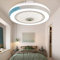 ENXING Moderne LED Fan Deckenventilator Ventilator Deckenleuchte Schlafzimmer Deckenlampe Mit Fernbedienung Dimmbar Leise Wohnzimmer Lampe Büro Kinderzimmer Deckenventilator Mit Beleuchtung,Blau