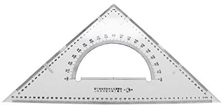 Utoolmart 50 cm Geometriedreieck, Lineal, Winkelmesser, Zeichenwerkzeuge, Dreieckslineal, quadratisches Set für Architekten, Ingenieure, Künstler, Designer, 1 Stück