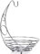 Modern Style Fruit Bowl with HOO for Bananas-Stainless Steel Silver Chrome Plated Fruit and Veg Basket Bowl by Crystals® (Silver)