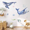 WANDKIND WAL Ozean Wandtattoo Set | handgezeichnet | AUFKLEBER Babyzimmer | Wandsticker Kinderzimmer Schildkröte Meerestiere (70 x 70 cm)