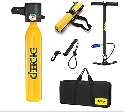 gotosee Mini tanque de oxígeno de 0,5 L, equipo de buceo, juego de 5 ciclos de perfusión de oxígeno para buceo, oxigenación