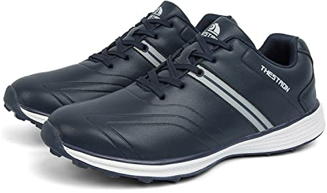 Men's Golf Shoes, Spikeless Golf Shoes for Men Waterproof Golf Shoe Comfort Leather Golfing Trainers