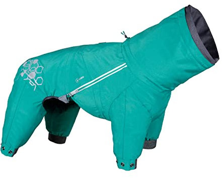 Hurtta Mudventure Overall ECO, Hunderegenmantel, Wasserdicht, Peacock-Türkis, 65M