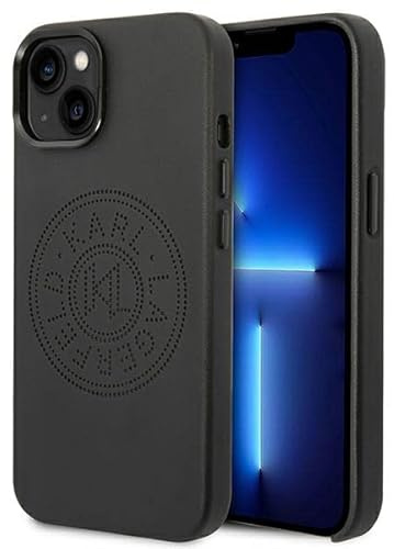 Karl Lagerfeld KLHCP14MFWHK hülle für iPhone 14 Plus 6,7 hardcase schwarz/Black Leather Perforated Logo