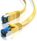 JAMEGA - 7,5m CAT.7 Netzwerkkabel Flach Ethernet Kabel Patchkabel in Gelb| Gigabit Lan 10Gbit/s | 600MHz | Cat-7 Rohkabel U/FTP PIMF Schirmung mit RJ45 Stecker | Router Switch Modem