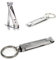 SanSixi Coupe-ongles ultra fin en acier inoxydable pliable avec porte-clés Argenté