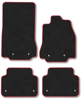 Jaguar XF (2014-2015) Carpet Car Mats | Red Edge Trim Tailored Fit Floor Mats Full Coverage Protection Accessories Easy Clean Anti Slip Made in the UK