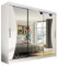 Mirjan24 Kleiderschrank Aston IV, Spiegel, Garderobe, Schlafzimmer, Schwebetürenschrank, Schlafzimmerschrank, Schiebetürenschrank (Weiß, mit RGB LED Beleuchtung)
