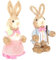 Betued Easter Bunny Decor, Multicolor Easter Bunny Figures, Easter Straw Bunny, 23cm, 2 Count, Great Gifts for Children, Friends, Family (#1)