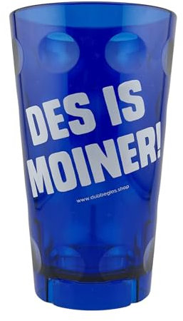 DES IS MOINER! Dubbebecher 0,5 Liter aus Plastik (Blau) - Pfälzer Dubbeglas aus Kunststoff (Polycarbonat)