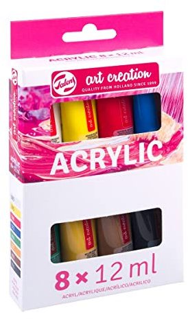 Talens Art Creation Estuche de iniciación acrílico, 8 colores (tubos de 12 ml) | Pintura para adultos