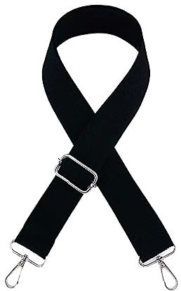 PLABBDPL - Correa universal para hombro, color negro, ajustable, desmontable, con ganchos giratorios de metal para bolsa de hombro, bandolera o bandolera
