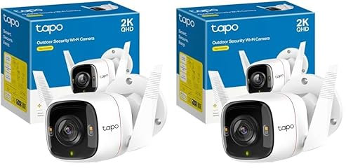 Tapo TP-Link C320WS Überwachungskamera Außen, WLAN IP Kamera, 4MP Hochauflösung, 30m Vollfarb-Nachtsicht, Bewegungserkennung, IP66 wasserdicht, Alarmmeldung,Zwei Wege Audio, Weiss, 1 Stück