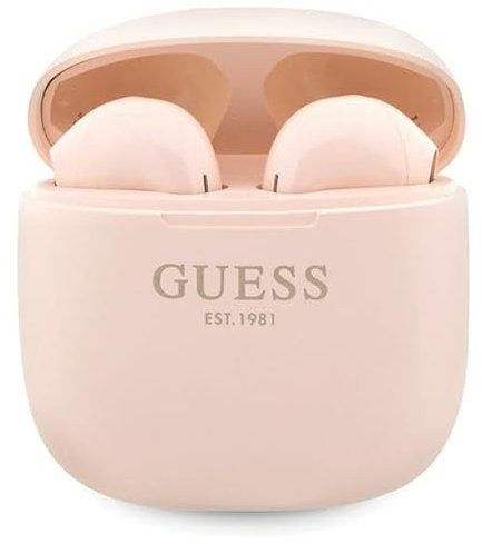 GUESS - Cuffie Bluetooth GUTWST26PSP TWS + docking station rosa Classic EST Logo