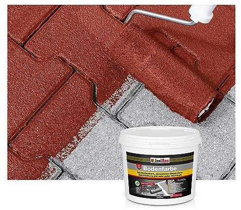 Isolbau Peinture sol - 4 kg - Peinture sol et béton pour cave, garage, atelier - Revêtement de sol imperméable pour intérieur et extérieur - Rouge rustique (RAL)