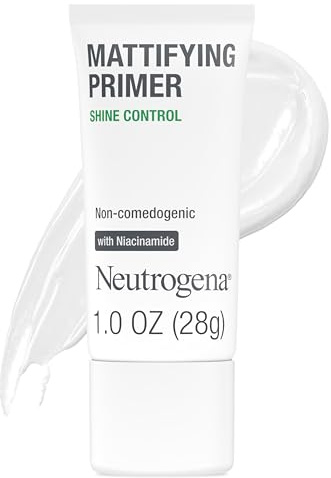 Neutrogena Mattifying Primer with Shine Control, Lightweight Pore Blurring Face Primer Blurs the Look of Pores & Helps Reduce Shine, Matte Primer with Niacinamide, 1 oz