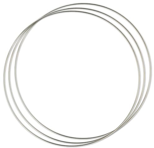 Frida's Wollhaus Traumfänger Ringe DIY rostfreier Stahl Verschiedene Größen 3er Set (Druchmesser 40 cm)