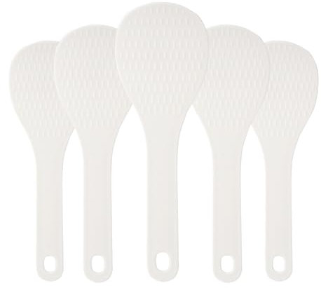 Rice Paddle Plastic - Non Stick Rice Spatula for Kitchen - Serving Rice Spoon Paddle - Rice Scooper, Cooking Utensil for Multicooker, 5 Pcs
